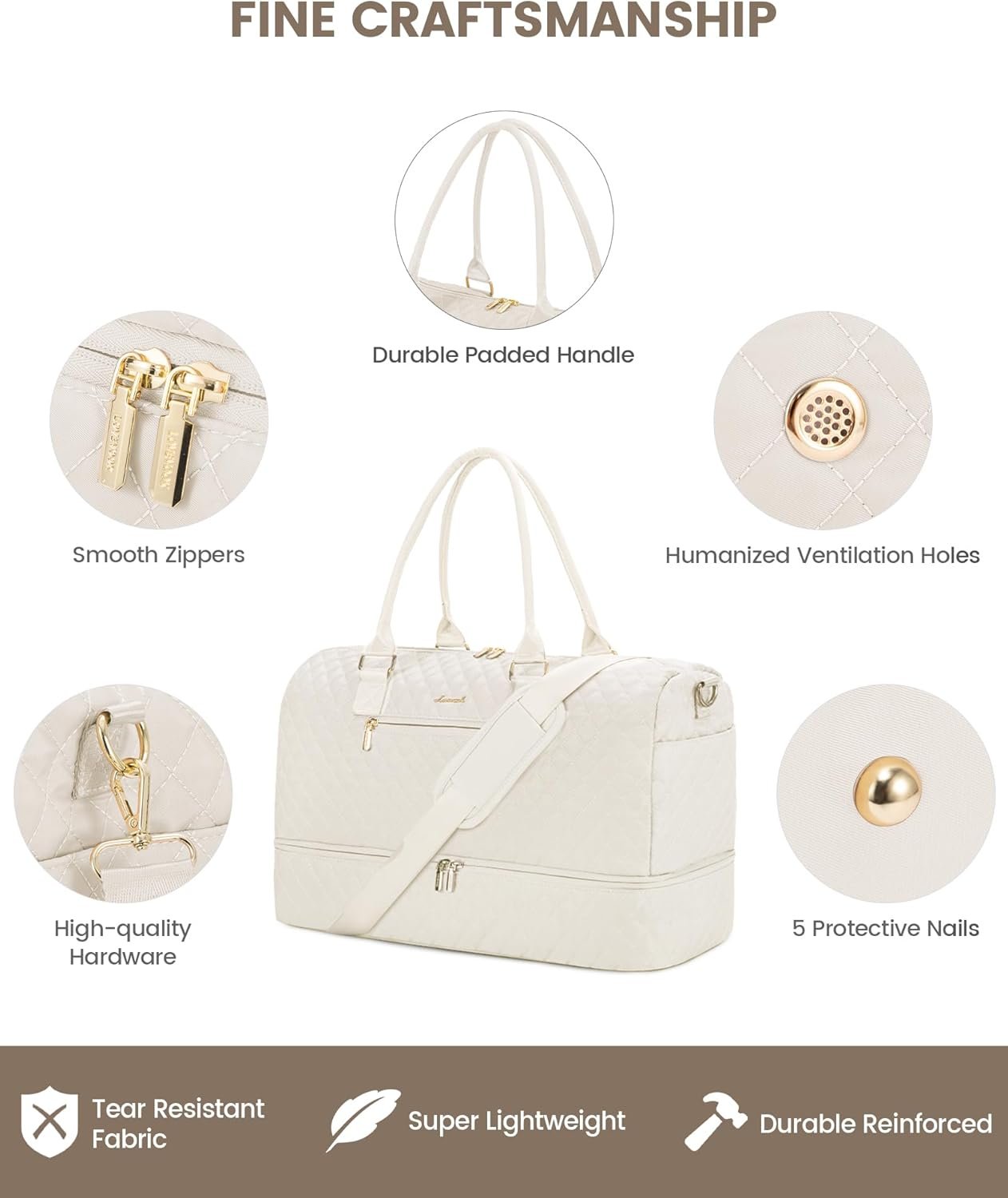 Private Label Travel Duffle Bag for Women Weekender Overnight Carry On Gym Duffel with Shoe Compartment Toiletry Bag Wet Pocket Custom Logo Hospital Labor Delivery Bag Manufacturer 3 Pcs Set