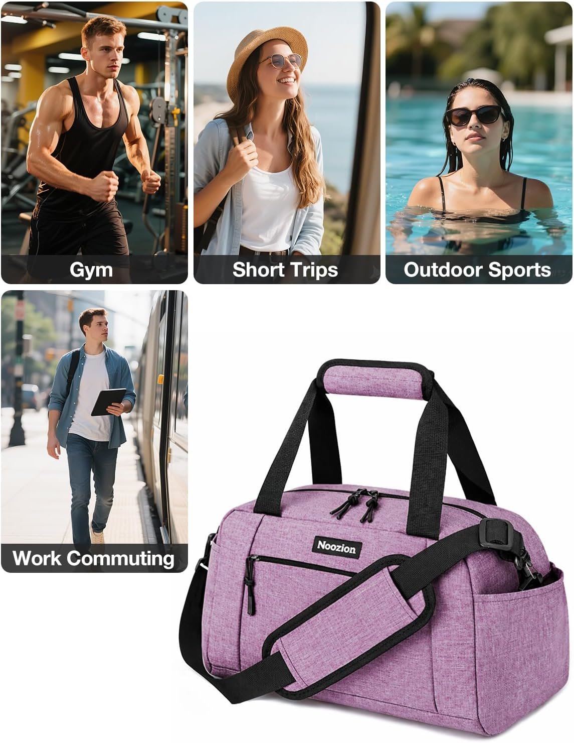 Custom Logo 14 Inch Small Gym Bag for Women & Men Lightweight Carry On Mini Duffle Bag Manufacturer with Multiple Pockets Private Label Sports Bag for Travel and Workout