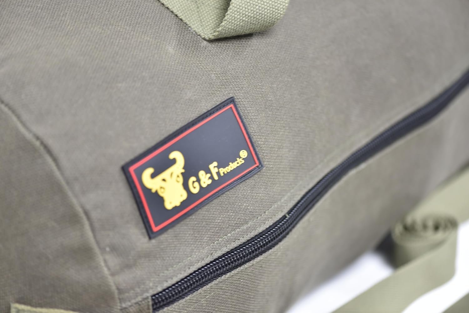 Private Label Waxed Canvas All Purpose Military Style Duffle Bag Custom Logo Water-Resistant Adjustable Strap Fully Lined Double Zipper Closure Heavy Duty Olive Green Manufacturer