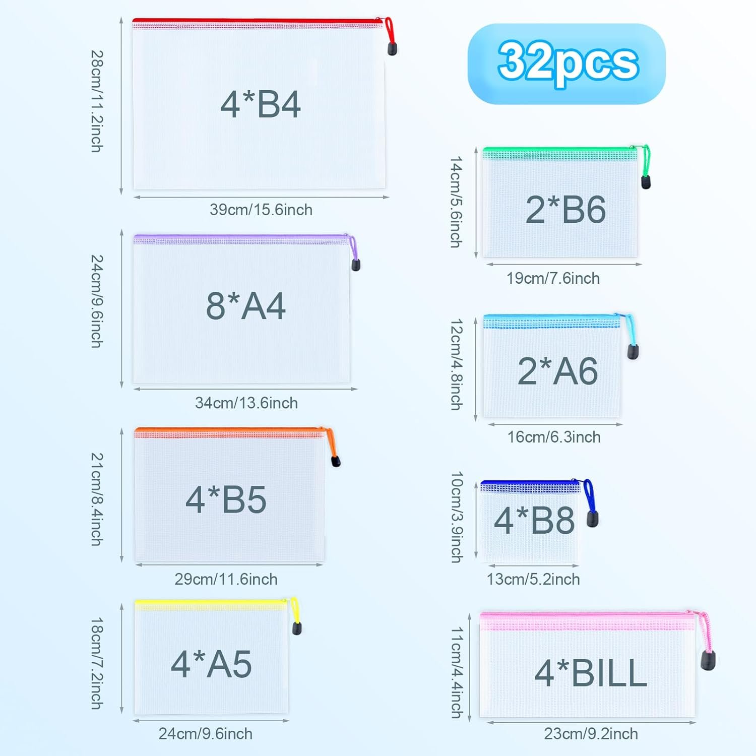 Factory 32pcs Mesh Zipper Pouch Bags 8 Sizes 8 Colors Custom Logo for Organizing Board Game Storage Travel School Office Private Label Factory 32pcs Mesh Zipper Pouch Bags 8 Sizes 8 Colors Custom Logo for Organizing Board Game Storage Travel School Office Private Label