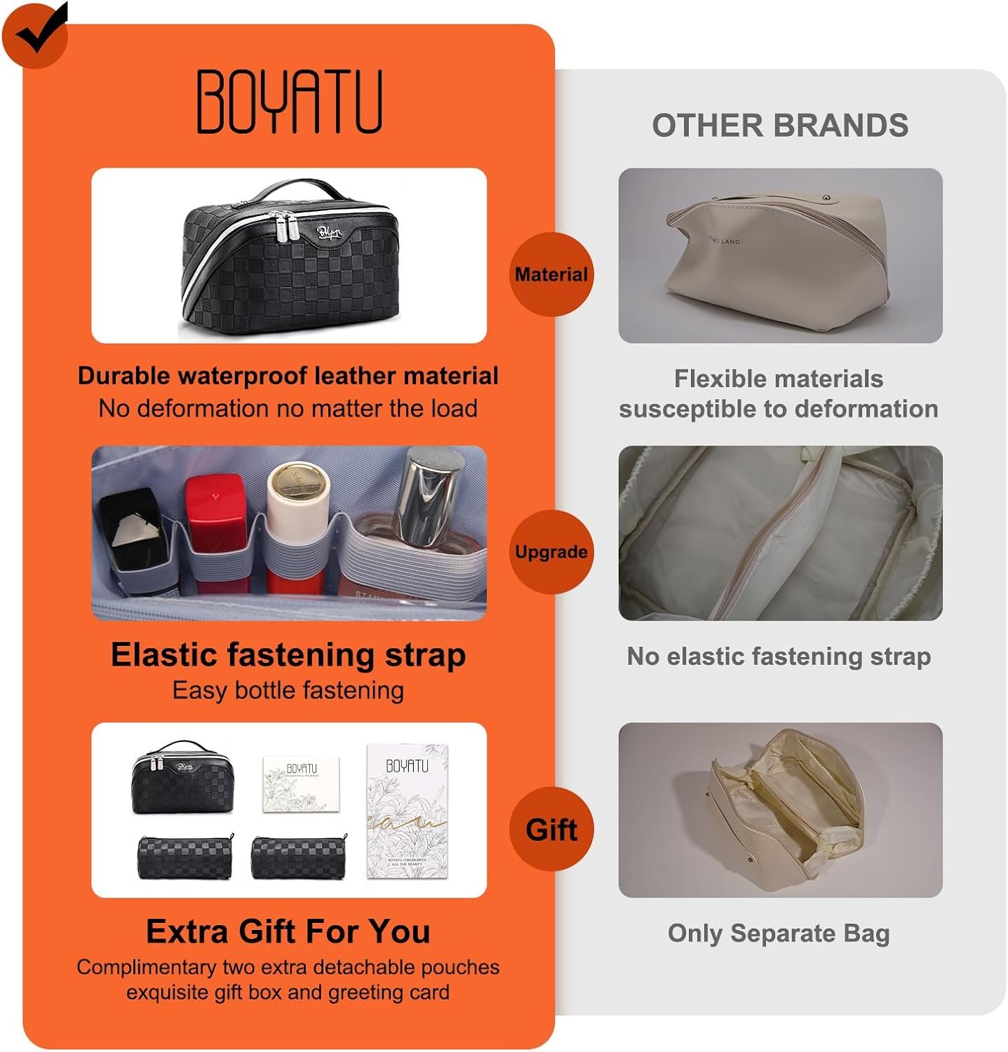 Private Label 3 Pcs Large Capacity Travel Makeup Bag Organizer with Compartments - Custom Logo Waterproof Leather Toiletry Bags with Handle - Manufacturer Travel Essentials Case Gifts for Women Black Private Label 3 Pcs Large Capacity Travel Makeup Bag Organizer with Compartments - Custom Logo Waterproof Leather Toiletry Bags with Handle - Manufacturer Travel Essentials Case Gifts for Women Black