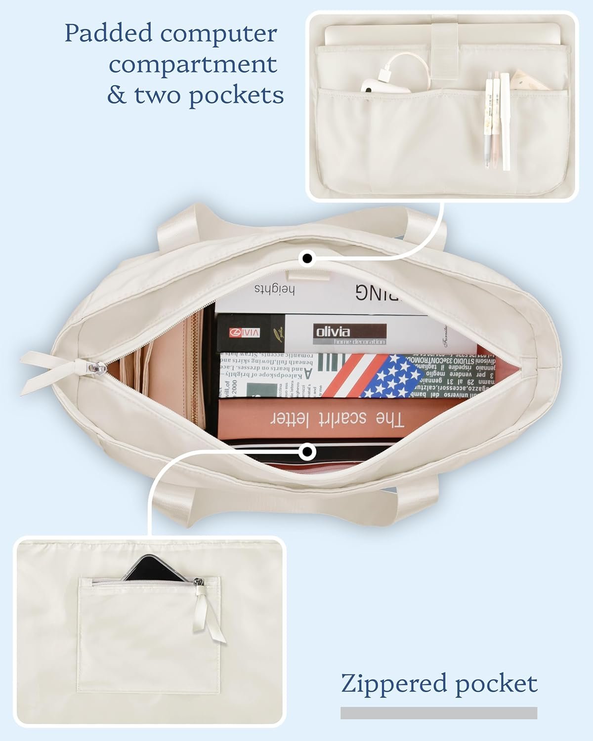 Private Label Weekender Tote Bag for Women with Laptop Compartment Manufacturer Custom Logo for Work Nurse Travel Gym