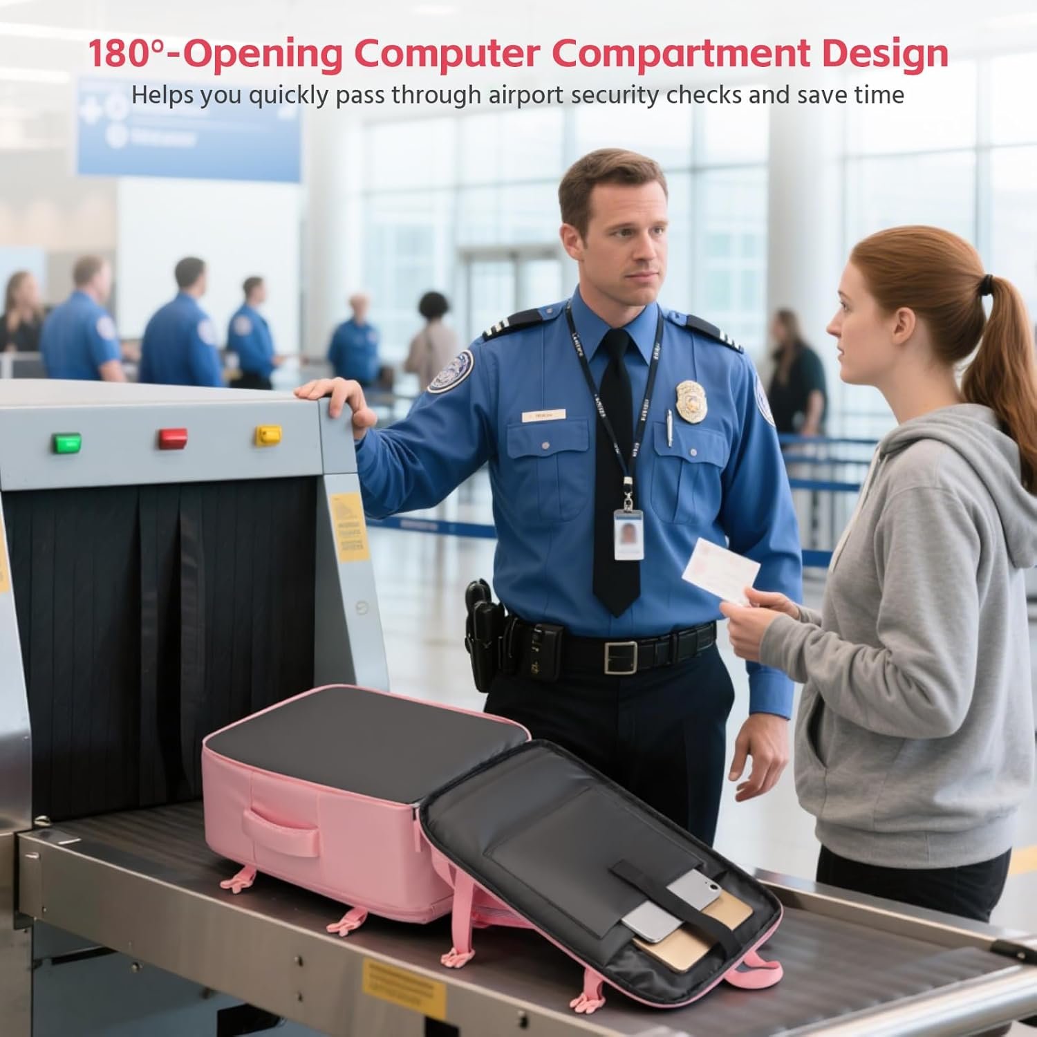 Factory Direct Travel Backpack for Women & Men - Private Label 15.6 Inch Laptop Carry On TSA Flight Approved - Custom Logo Gift for Travelers Students Professionals College School Business Weekender Daypack - Pink