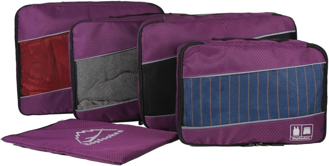 Custom Logo 5 Set Packing Cubes for Large Travel Suitcases Private Label Luggage Organizers 4 Cubes 1 Laundry Pouch Manufacturer