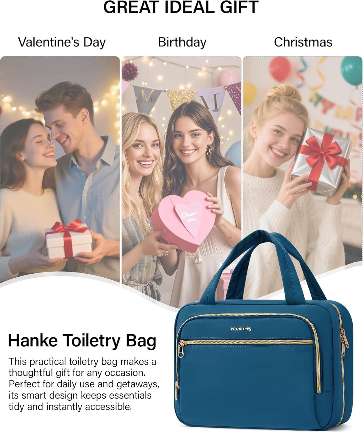 Custom Logo Hanging Travel Toiletry Bag for Women Water-Resistant Private Label Makeup Organizer with Hook Cosmetic Bag for Bathroom and Travel Essentials Manufacturer Off White