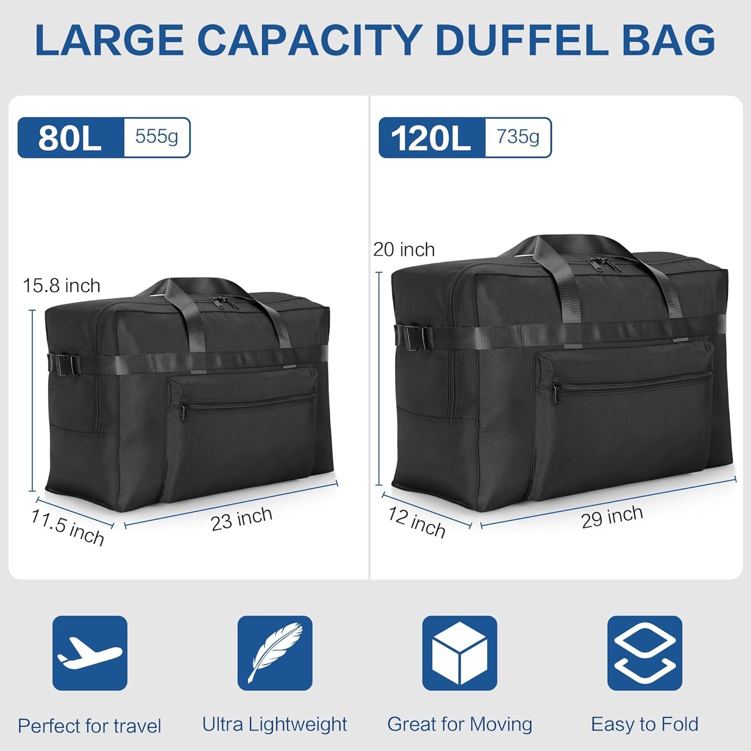 Manufacturer Extra Large 120L Foldable Waterproof Duffel Bag Private Label for Travel Camping Overnight with Custom Logo Collapsible Storage for Moving Black Manufacturer Extra Large 120L Foldable Waterproof Duffel Bag Private Label for Travel Camping Overnight with Custom Logo Collapsible Storage for Moving Black