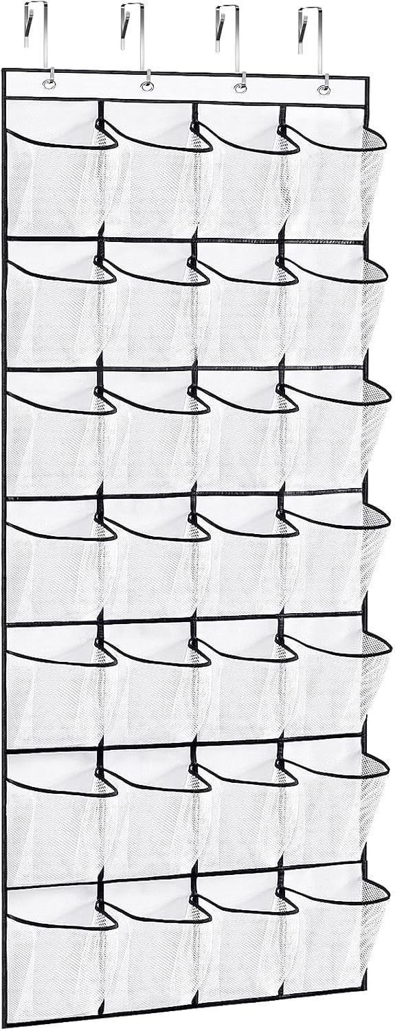 Private Label 28 Large Pockets Over-the-Door Shoe Organizer, Custom Logo Hanging Clear Shoe Rack for Closet and Door, Manufacturer Storage Holder with 4 Metal Hooks White Private Label 28 Large Pockets Over-the-Door Shoe Organizer, Custom Logo Hanging Clear Shoe Rack for Closet and Door, Manufacturer Storage Holder with 4 Metal Hooks White