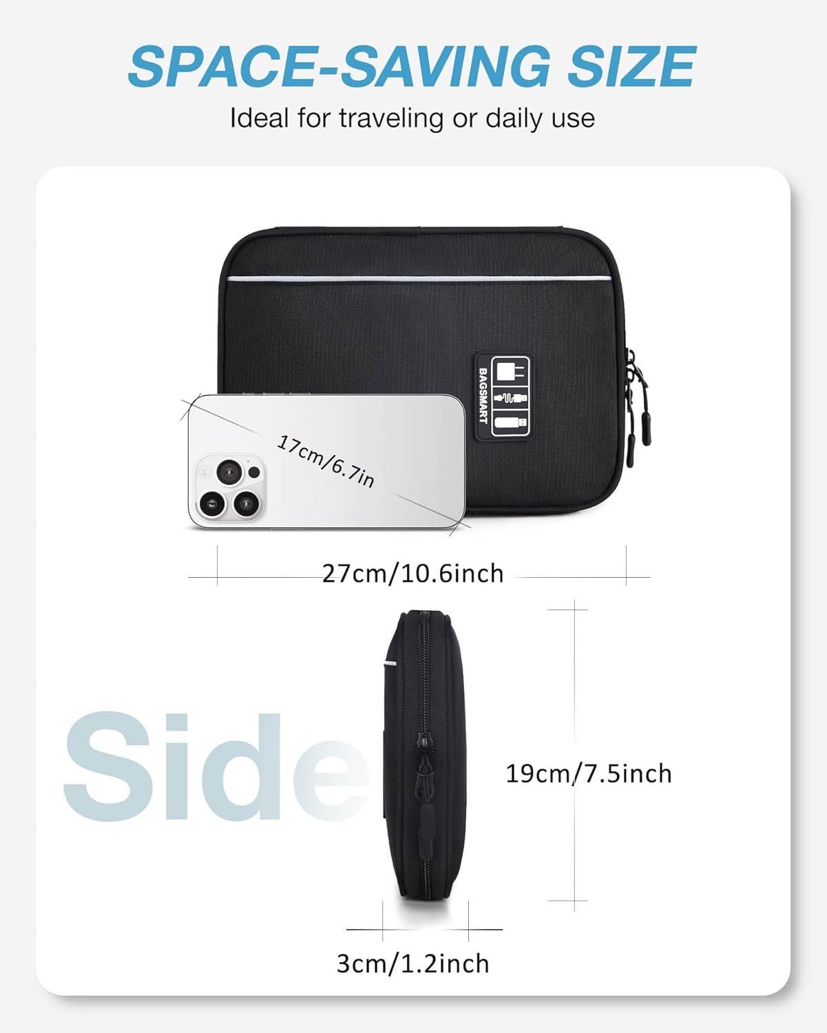 Custom Logo Large Electronics Travel Organizer Case Private Label Tech Accessories Cord Storage Bag Manufacturer for Phone Power Bank SD Card Cables Black Custom Logo Large Electronics Travel Organizer Case Private Label Tech Accessories Cord Storage Bag Manufacturer for Phone Power Bank SD Card Cables Black