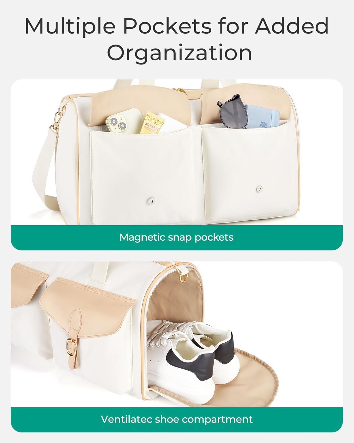 Manufacturer Womens Vintage Weekender Duffel Bag Custom Logo Overnight Gym Carry-On Personal Item for Travel Private Label Beige Manufacturer Womens Vintage Weekender Duffel Bag Custom Logo Overnight Gym Carry-On Personal Item for Travel Private Label Beige