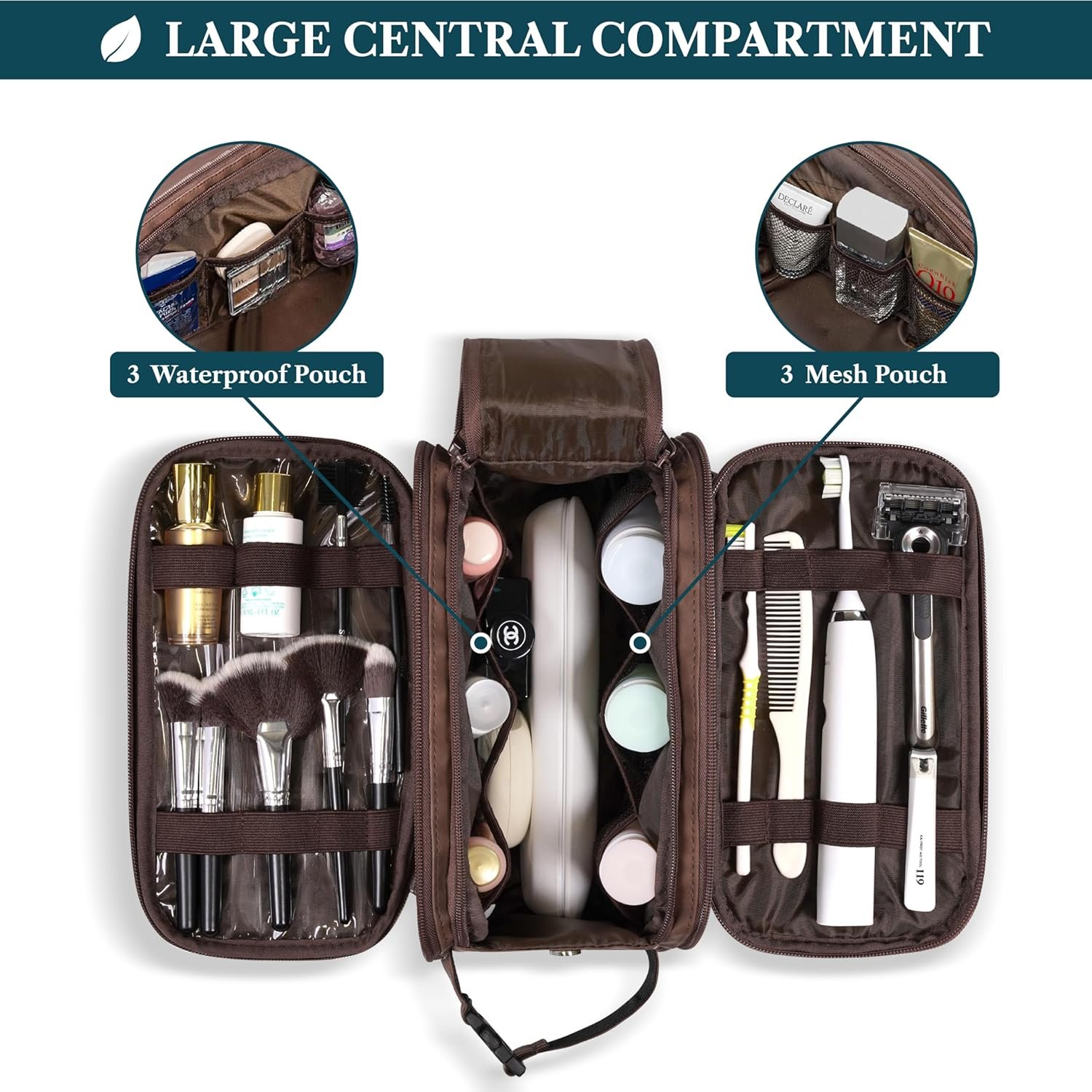 Manufacturer Toiletry Bag for Men Women Custom Logo Mens Travel Bag Toiletries Organizer Case Grooming Shaving Dopp Kit Private Label PU Leather Water Resistant Cosmetic Pouch Dark Brown Manufacturer Toiletry Bag for Men Women Custom Logo Mens Travel Bag Toiletries Organizer Case Grooming Shaving Dopp Kit Private Label PU Leather Water Resistant Cosmetic Pouch Dark Brown
