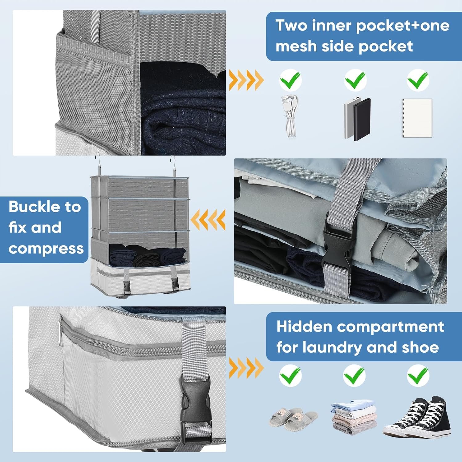Private Label Upgraded Portable Hanging Travel Shelves Premium Durable Oxford Packing Cubes Manufacturer for Suitcases Carry-On Closet Luggage Organizers with Custom Logo White Private Label Upgraded Portable Hanging Travel Shelves Premium Durable Oxford Packing Cubes Manufacturer for Suitcases Carry-On Closet Luggage Organizers with Custom Logo White
