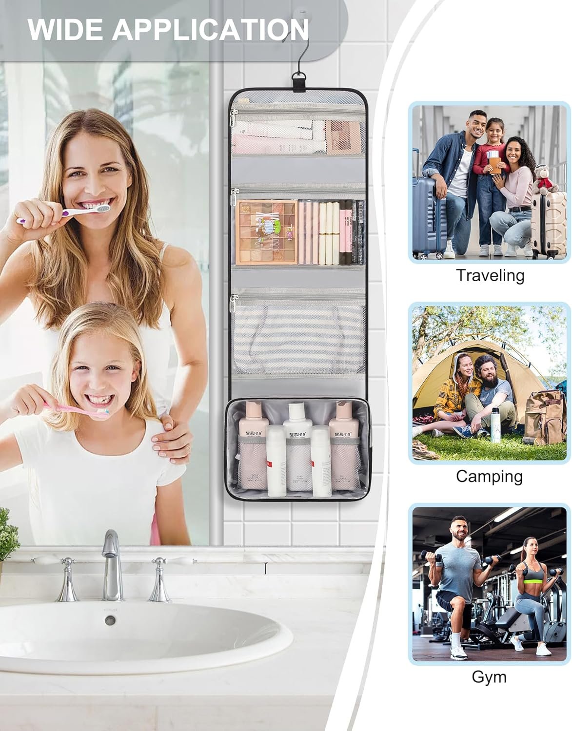 Private Label Waterproof Large Hanging Toiletry Bag Custom Logo Shaving Travel Kit Makeup Organizer Cosmetic Case Manufacturer for Men Women Bathroom Shower Black Private Label Waterproof Large Hanging Toiletry Bag Custom Logo Shaving Travel Kit Makeup Organizer Cosmetic Case Manufacturer for Men Women Bathroom Shower Black