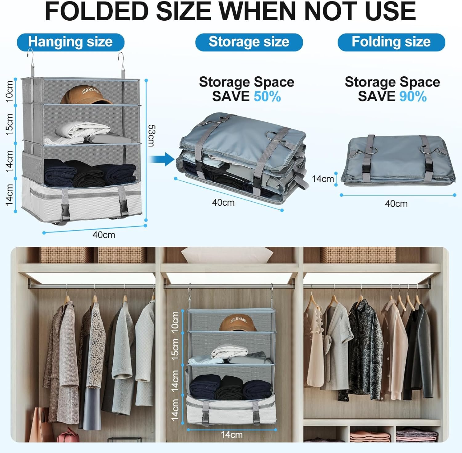 Private Label Upgraded Portable Hanging Travel Shelves Premium Durable Oxford Packing Cubes Manufacturer for Suitcases Carry-On Closet Luggage Organizers with Custom Logo White Private Label Upgraded Portable Hanging Travel Shelves Premium Durable Oxford Packing Cubes Manufacturer for Suitcases Carry-On Closet Luggage Organizers with Custom Logo White