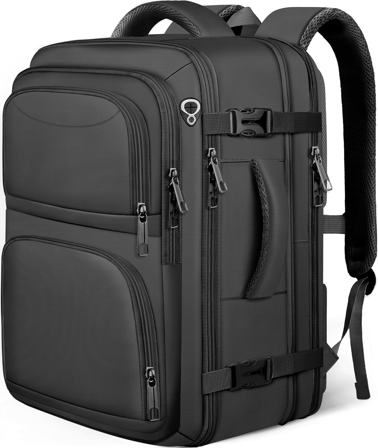 Private Label Travel Backpack Expandable Carry-On for Men TSA Approved 17.3 Inch Laptop Bag Flight Approved Lightweight Business Luggage with Custom Logo for Men Women Black Factory Direct