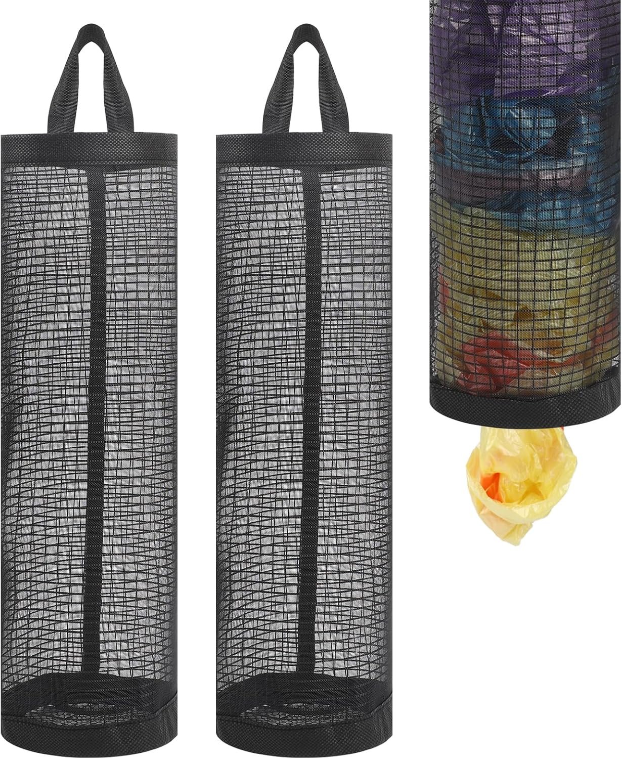 Custom Logo 2Pack Plastic Grocery Bag Holder Private Label Mesh Hanging Storage Dispenser Manufacturer Trash Bag Organizer Custom Logo 2Pack Plastic Grocery Bag Holder Private Label Mesh Hanging Storage Dispenser Manufacturer Trash Bag Organizer