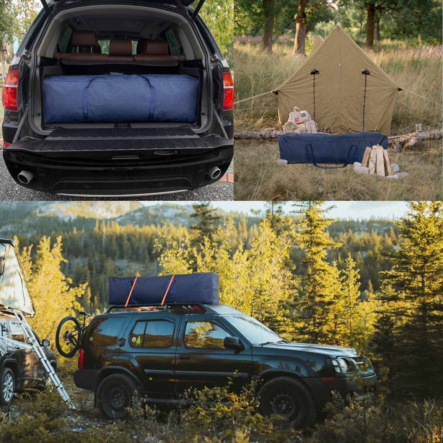 Custom Logo 46 Inch Extra Large Zippered Duffel Bag Private Label for Travel Camping Sports Equipment Storage Waterproof Foldable with Padded Handles Black from Manufacturer