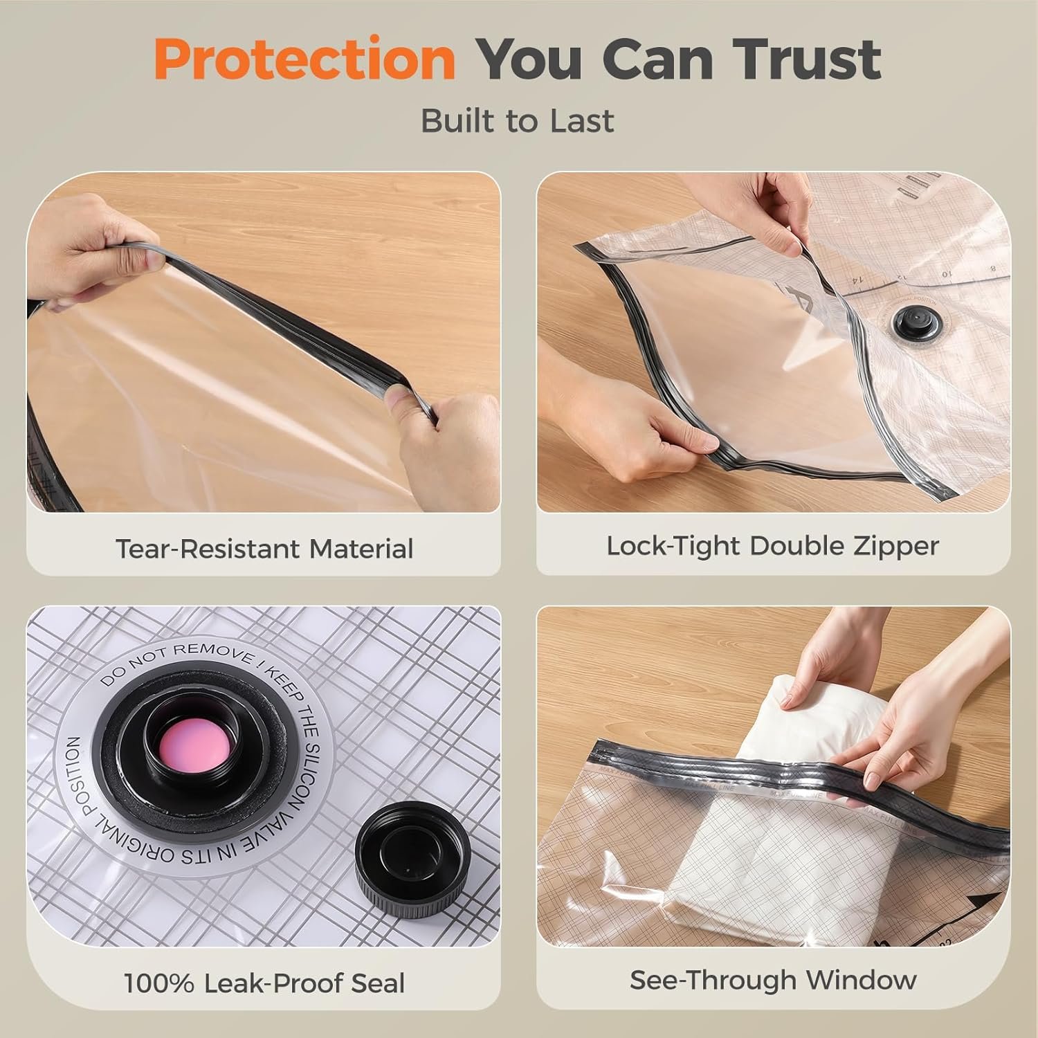 Manufacturer 18-Pack Vacuum Seal Bags with Rechargeable Wireless Pump and Custom Logo 3 Sizes (20/24/28 Inch) Private Label Travel Vacuum Storage Bags for Clothing Bedding and Seasonal Storage Space Saver for Luggage