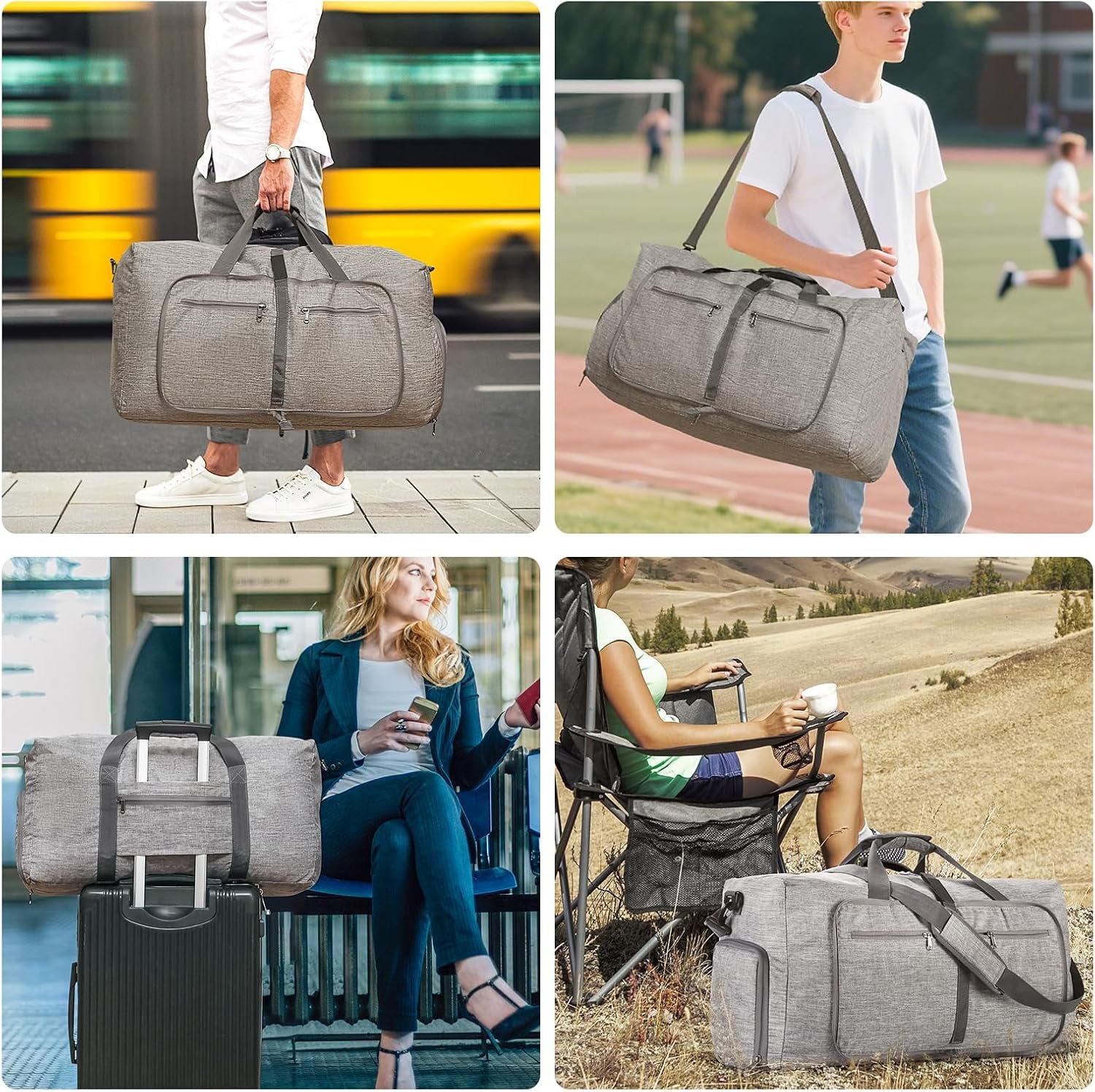 Private Label 65L/85L/115L Foldable Travel Duffle Bag Lightweight Checked Luggage with Shoe Compartment and Custom Logo Water-Resistant Weekender Overnight Bag for Men & Women Manufacturer