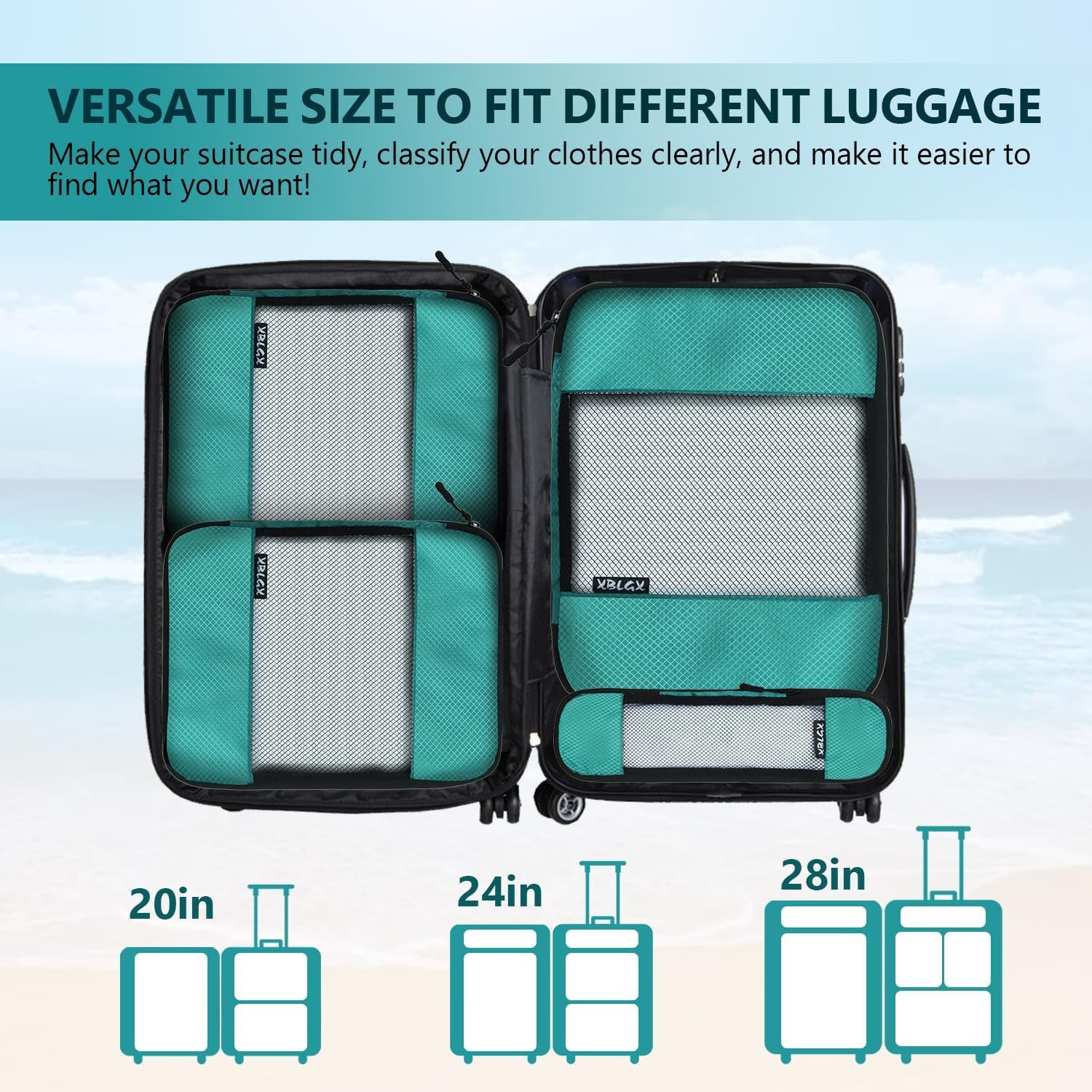 Custom Logo Compression Packing Cubes for Suitcases 5 Set Lightweight Private Label Luggage Organizer Bags Manufacturer Travel Cubes for Carry On