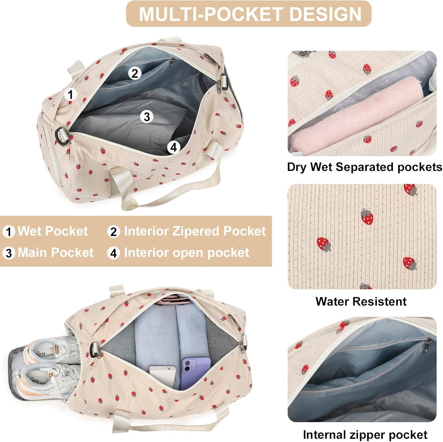 Custom Logo Duffle Bag for Girls Kids Cute Gym with Shoes Compartment & Wet Separation Private Label Waterproof Sports Overnight Travel Bag Manufacturer