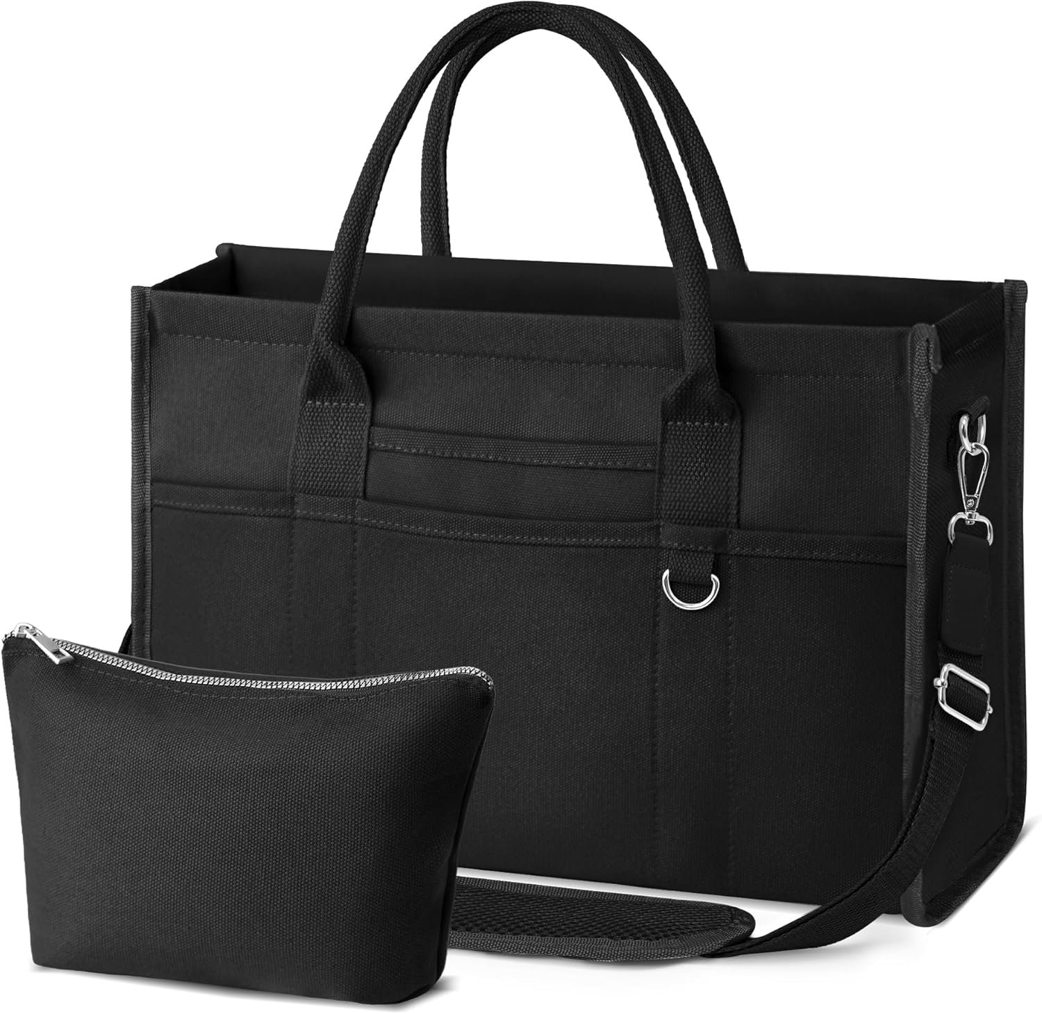 Custom Logo Large Canvas Tote Bag for Women Private Label Crossbody Handbag for Work Travel with Compartments from Factory