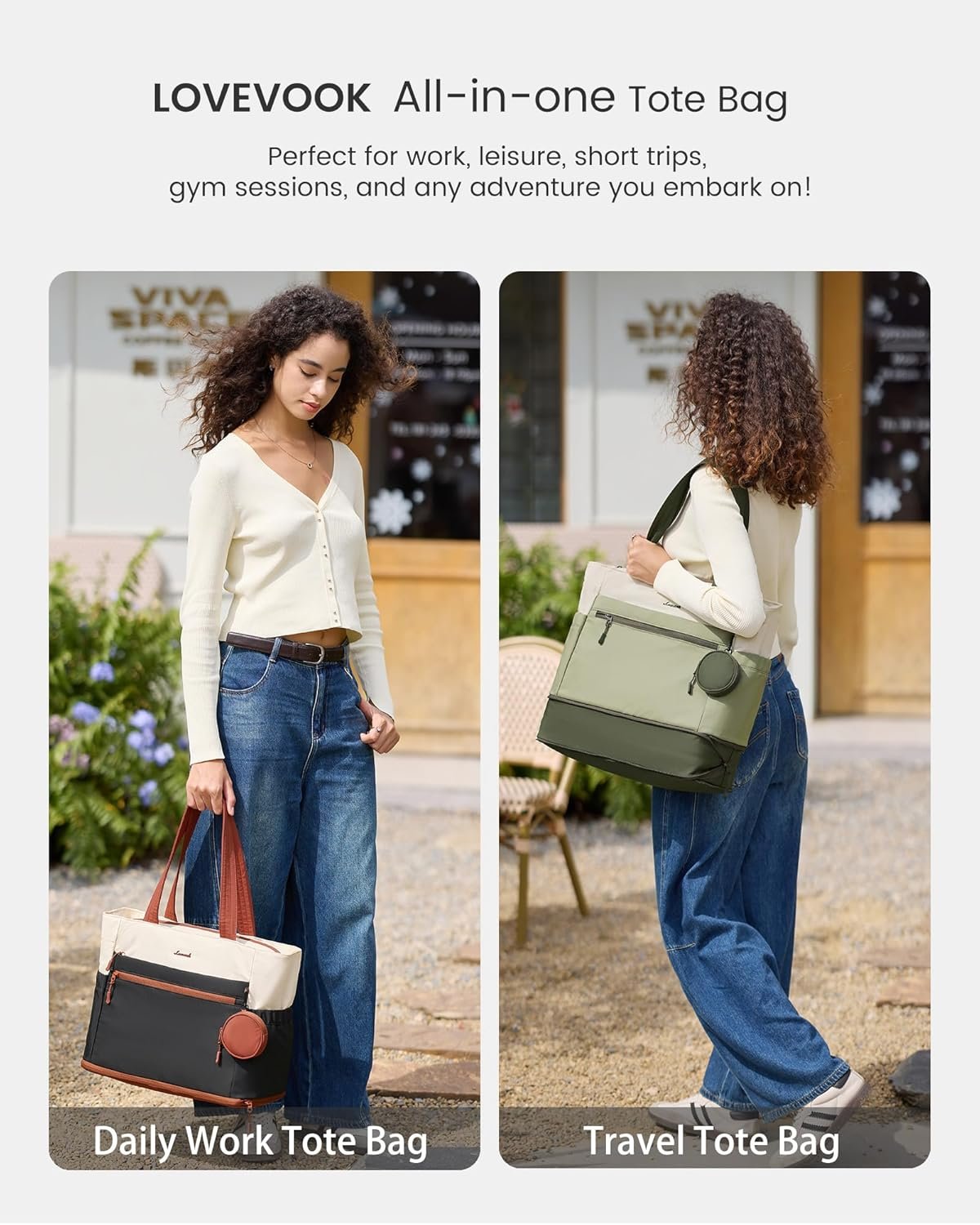 Private Label Tote Bag for Women Expandable 15.6 Inch Laptop Work Bag 33L Travel Handbag with 40oz Tumbler Holder TSA Custom Logo Manufacturer