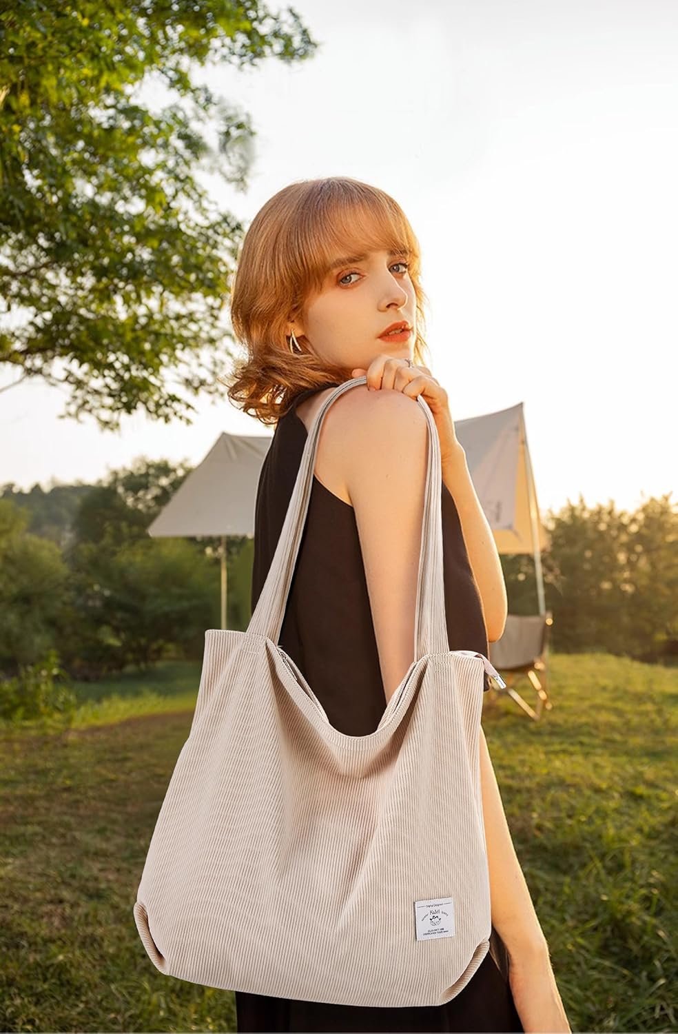 Private Label Women's Corduroy Tote Bag Custom Logo Zipper Casual Big Capacity Shoulder Handbag with Pockets Manufacturer Private Label Women's Corduroy Tote Bag Custom Logo Zipper Casual Big Capacity Shoulder Handbag with Pockets Manufacturer