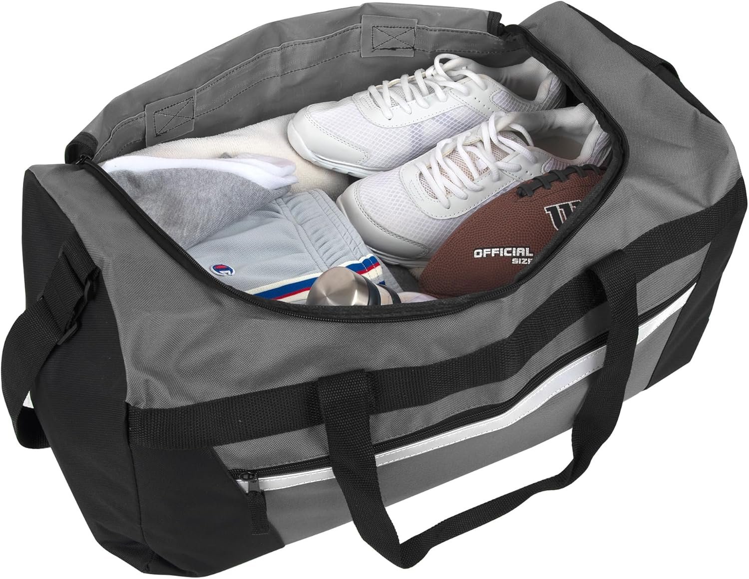 Manufacturer 40 Liter 22 Inch Private Label Reflective Duffle Bag with Custom Logo and Shoulder Strap for Men Women Travel Manufacturer 40 Liter 22 Inch Private Label Reflective Duffle Bag with Custom Logo and Shoulder Strap for Men Women Travel