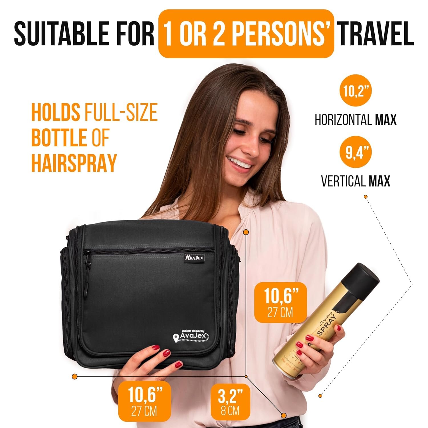 Private Label Travel Toiletry Bag for Men and Women (10.6”x10.6”x3.2”) Large Hanging Organizer Waterproof Hygiene Bag with Custom Logo Metal XXL Swivel Hook Sturdy Zippers 19 Compartments Manufacturer