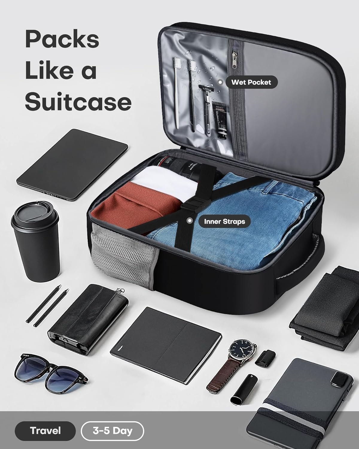 Private Label Flight Approved Travel Backpack for Men and Women Custom Logo Carry-On Luggage for 15.6