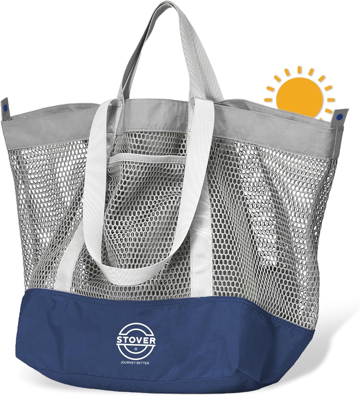 Private Label Extra Large Mesh Beach Bag with Custom Logo for Vacation Pool Shopping Travel Foldable Tote with Storage Pouch Pockets Manufacturer for Women Men