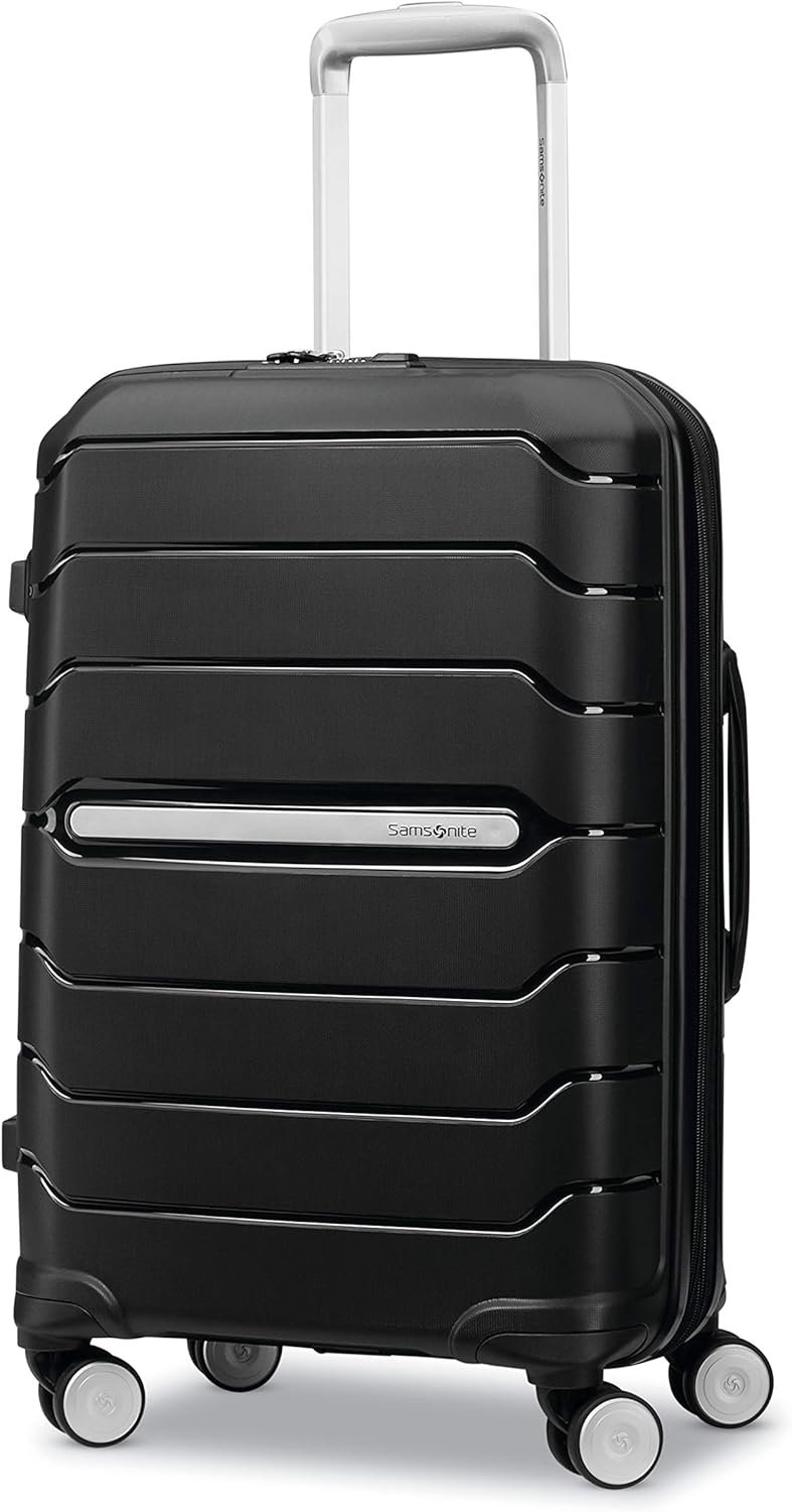 Private Label Hardside Carry-On Luggage with Spinner Wheels - Custom Logo TSA Airline-Approved Hardshell Suitcase - Manufacturer Expandable Hard Shell Smooth Rolling Wheels for Lightweight Travel Black