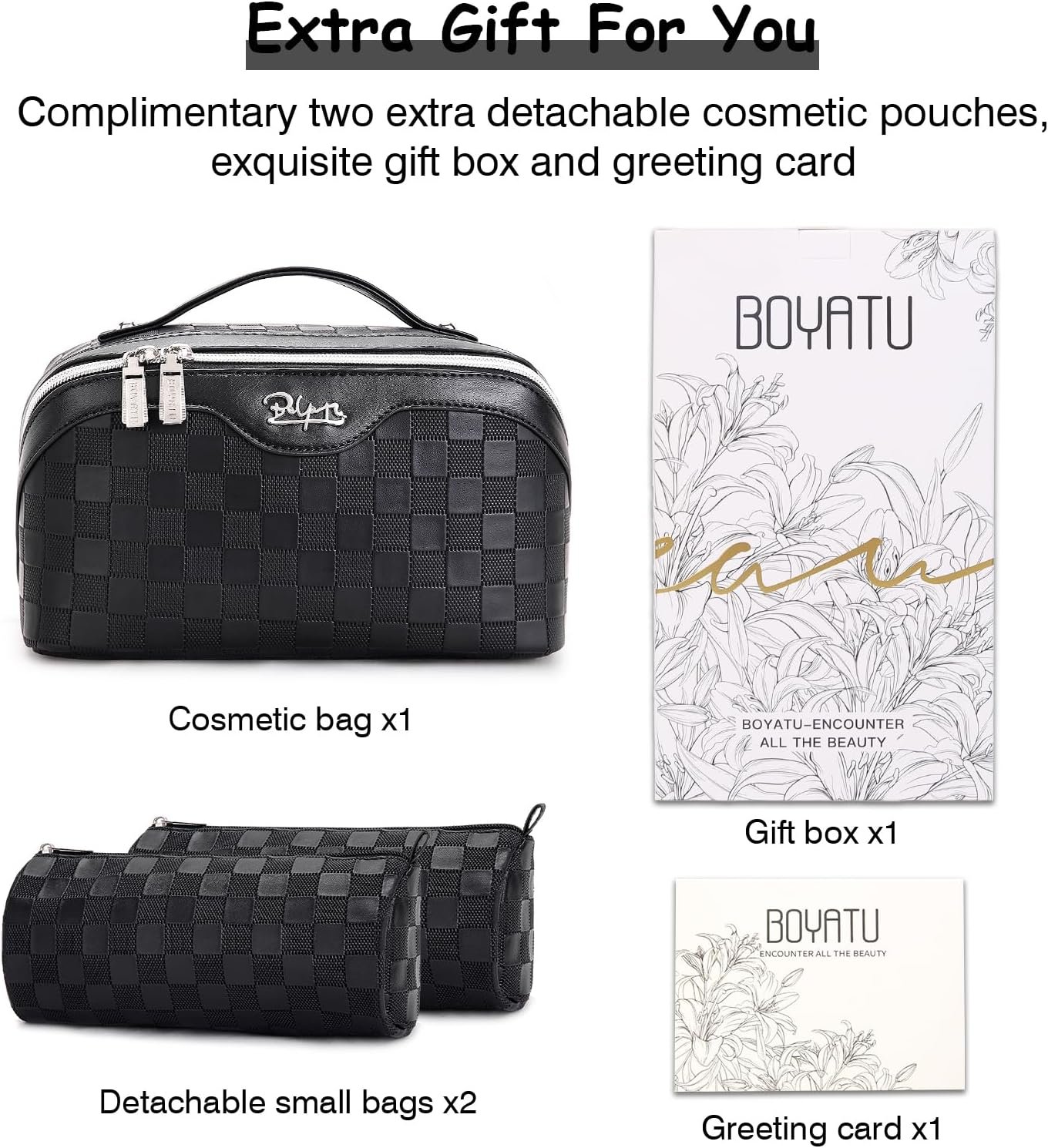 Private Label 3 Pcs Large Capacity Travel Makeup Bag Organizer with Compartments - Custom Logo Waterproof Leather Toiletry Bags with Handle - Manufacturer Travel Essentials Case Gifts for Women Black Private Label 3 Pcs Large Capacity Travel Makeup Bag Organizer with Compartments - Custom Logo Waterproof Leather Toiletry Bags with Handle - Manufacturer Travel Essentials Case Gifts for Women Black