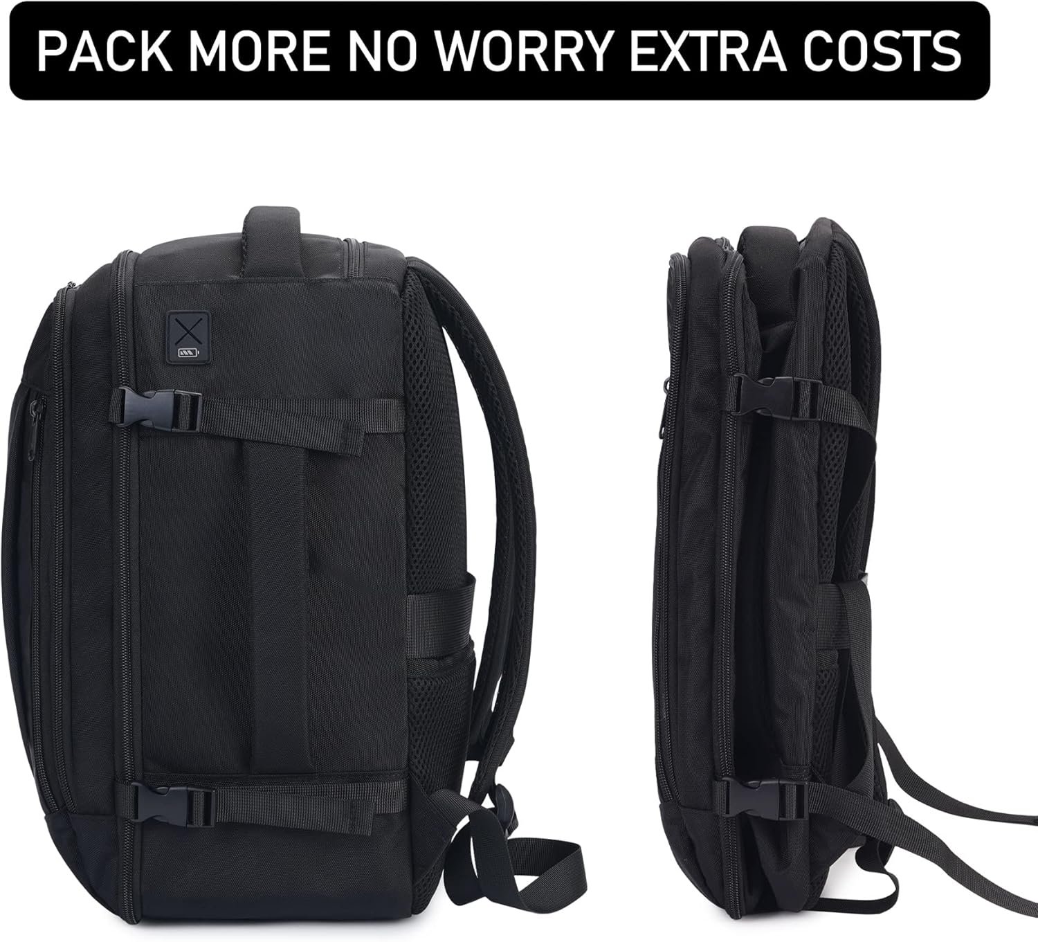 Private Label Travel Backpack 18x14x8 Spirit Airlines Personal Item Carry On 13 Pockets Custom Logo Water Resistant Airline Approved Daypack for Men Women Gym Bag with Charging Port Manufacturer Black