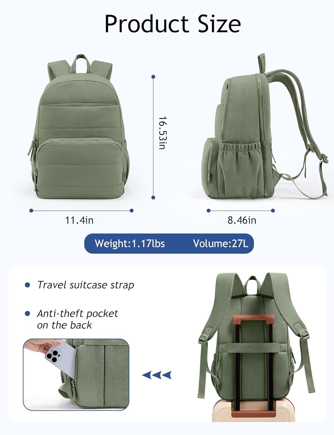 Private Label Womens Travel Backpack 15.6 Inch Laptop Backpack Custom Logo Quilted College Bookbag Cute Work Water Resistant Manufacturer