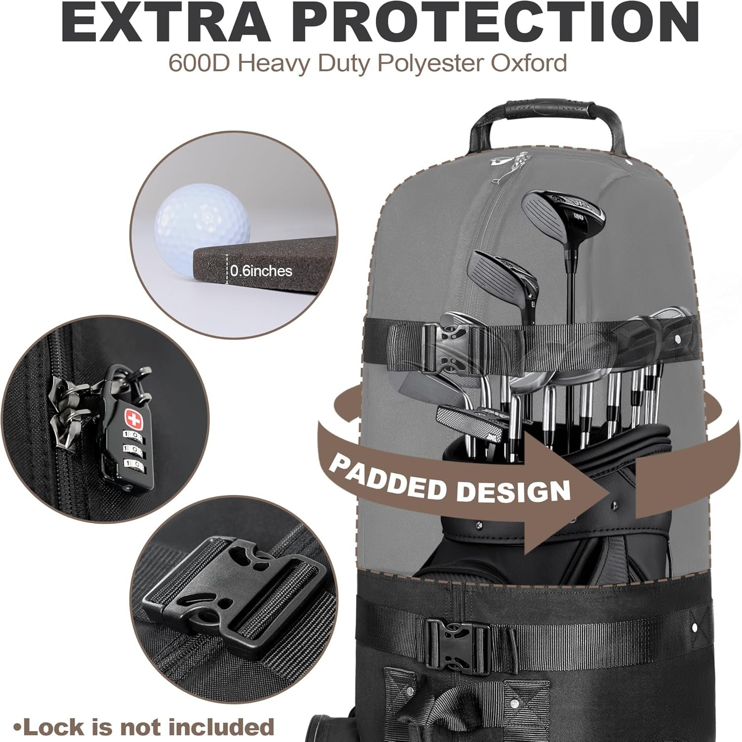 Custom Logo Golf Travel Bag Heavy Duty 600D Polyester Oxford Wear-Resistant Excellent Zipper Universal Size with Wheels Private Label Soft-Sided Golf Club Travel Cover Manufacturer