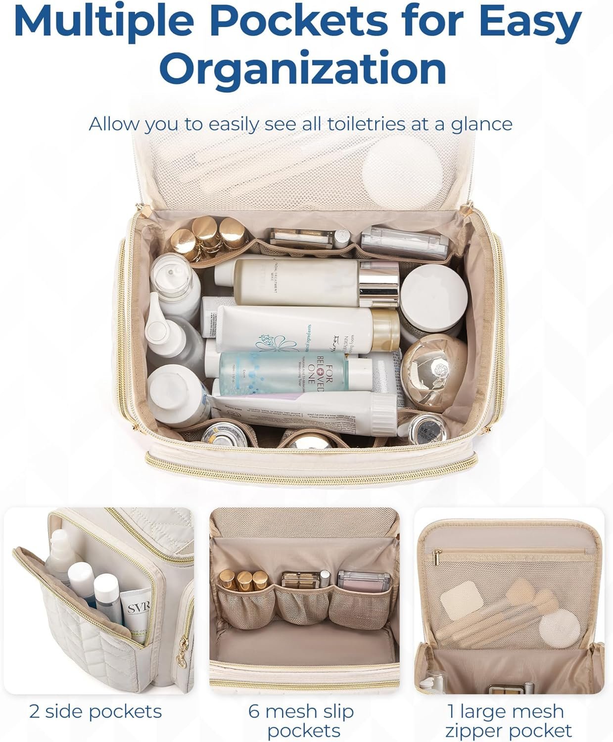 Manufacturer Large Wide-Open Custom Logo Travel Toiletry Bag Private Label for Toiletries Makeup Cosmetics with Handle - Black