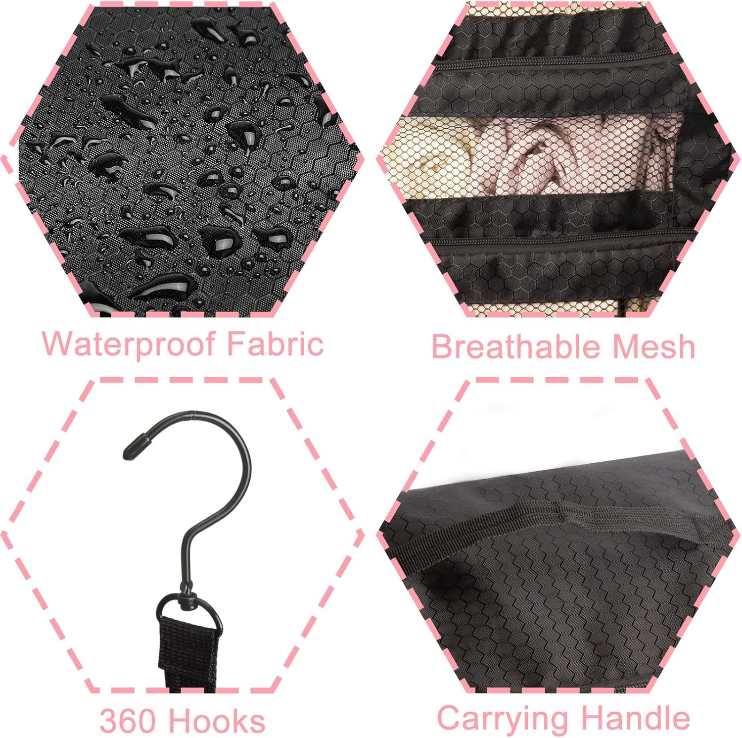 Factory Hanging Travel Organizer Carry-On Luggage Packing Cubes with Custom Logo Portable Travel Shelves Black 1 Private Label