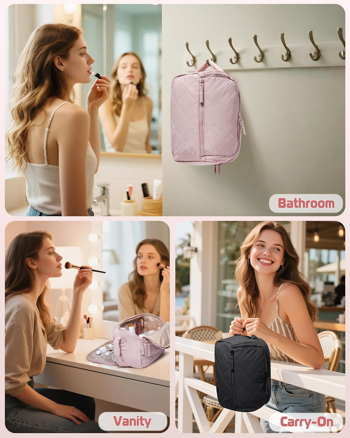 Private Label Travel Toiletry Bag for Women Water Resistant Makeup Organizer with Wide-Open Design and Custom Logo for Toiletries Cosmetics Black Bag by Manufacturer Private Label Travel Toiletry Bag for Women Water Resistant Makeup Organizer with Wide-Open Design and Custom Logo for Toiletries Cosmetics Black Bag by Manufacturer