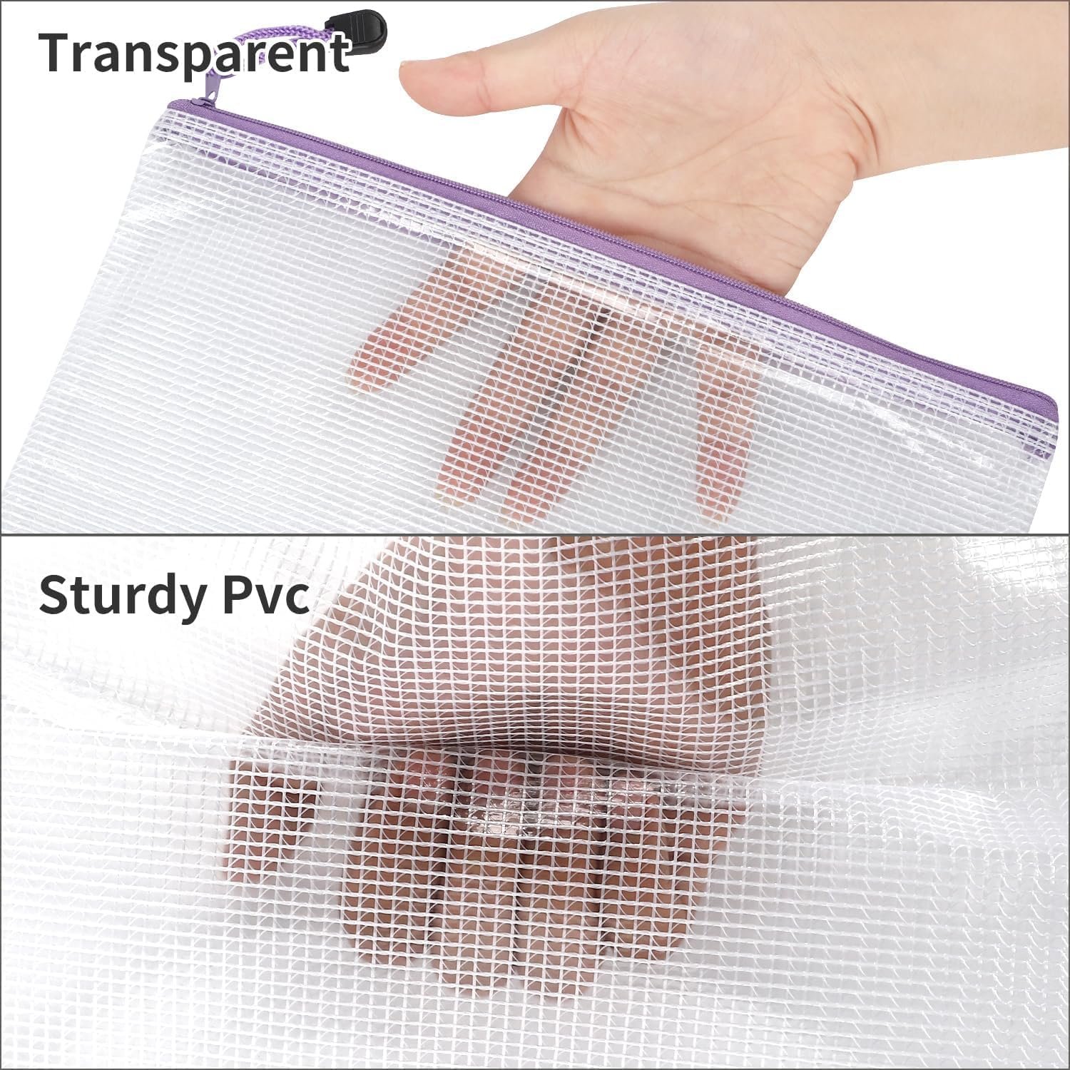 Private Label 30pcs Waterproof Mesh Plastic Zipper Pouch Bags 8 Sizes 8 Colors Custom Logo for Travel School Supplies Office Appliances Home Organization from Manufacturer