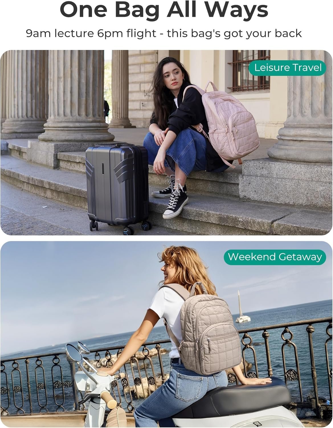 Private Label College Laptop Backpack, Custom Logo Travel Backpack for Women, Quilted Water-Resistant Daypack Bookbag for 15.6 Inch Laptop Manufacturer, Black Private Label College Laptop Backpack, Custom Logo Travel Backpack for Women, Quilted Water-Resistant Daypack Bookbag for 15.6 Inch Laptop Manufacturer, Black