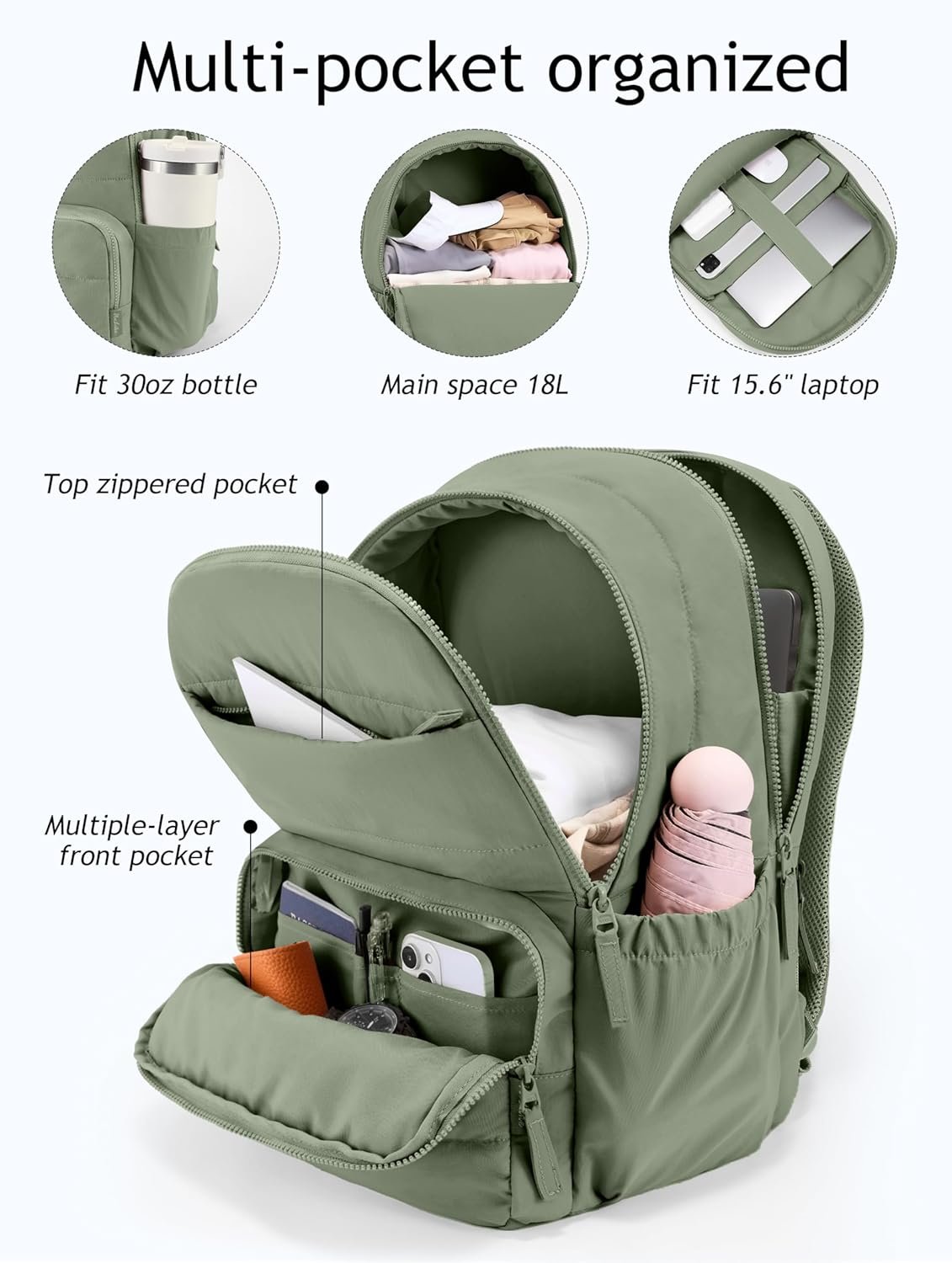 Private Label Womens Travel Backpack 15.6 Inch Laptop Backpack Custom Logo Quilted College Bookbag Cute Work Water Resistant Manufacturer