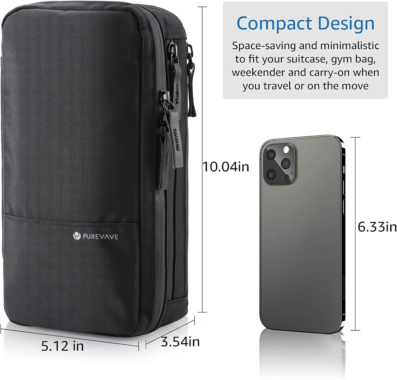 Custom Logo Compact Mens Toiletry Travel Hanging Bag Private Label Waterproof Dopp Kit Wash Pouch Factory Black