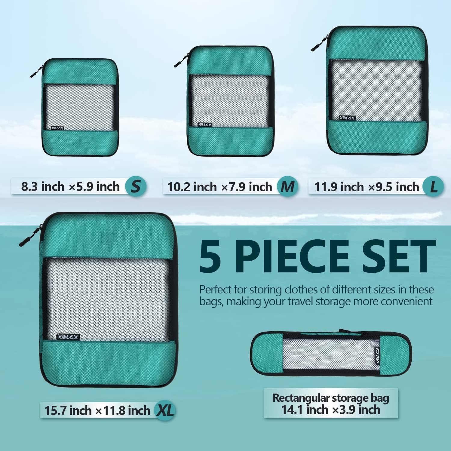 Custom Logo Compression Packing Cubes for Suitcases 5 Set Lightweight Private Label Luggage Organizer Bags Manufacturer Travel Cubes for Carry On