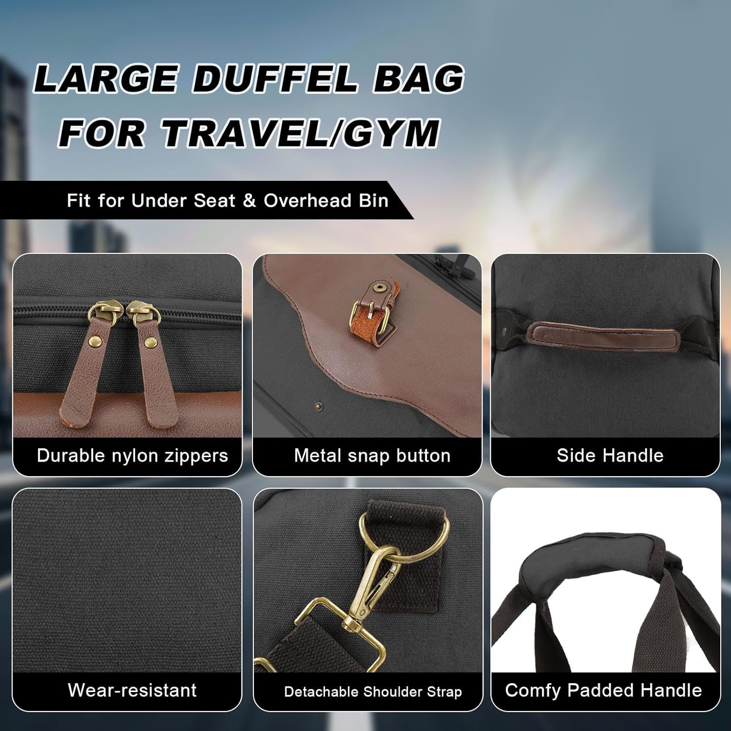 Private Label 22L Lightweight Travel Duffle Bag - Approved Under Seat Carry-On Multi-Pocket with Custom Logo Weekender Gym Bag Adjustable Straps Unisex Overnight Manufacturer for Men & Women