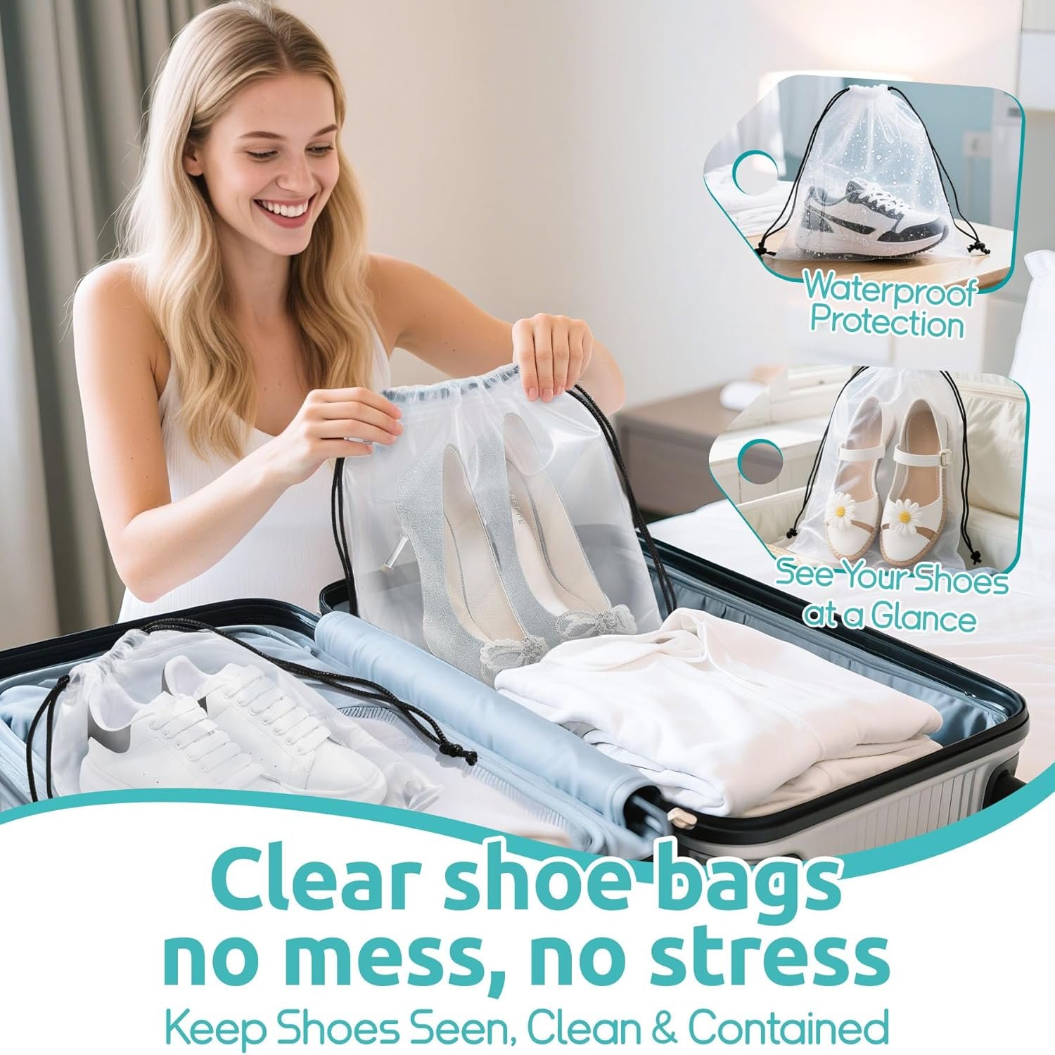 Custom Logo 12-Piece Packing Cubes for Suitcases Carry On Private Label Travel Essentials Luggage Organizer Bags Set Shoe Bag Matte Cosmetic Bag Zipper Bags Manufacturer