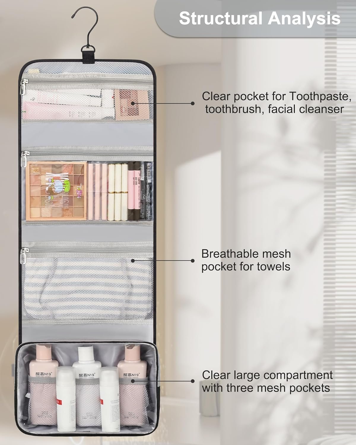 Private Label Waterproof Large Hanging Toiletry Bag Custom Logo Shaving Travel Kit Makeup Organizer Cosmetic Case Manufacturer for Men Women Bathroom Shower Black Private Label Waterproof Large Hanging Toiletry Bag Custom Logo Shaving Travel Kit Makeup Organizer Cosmetic Case Manufacturer for Men Women Bathroom Shower Black