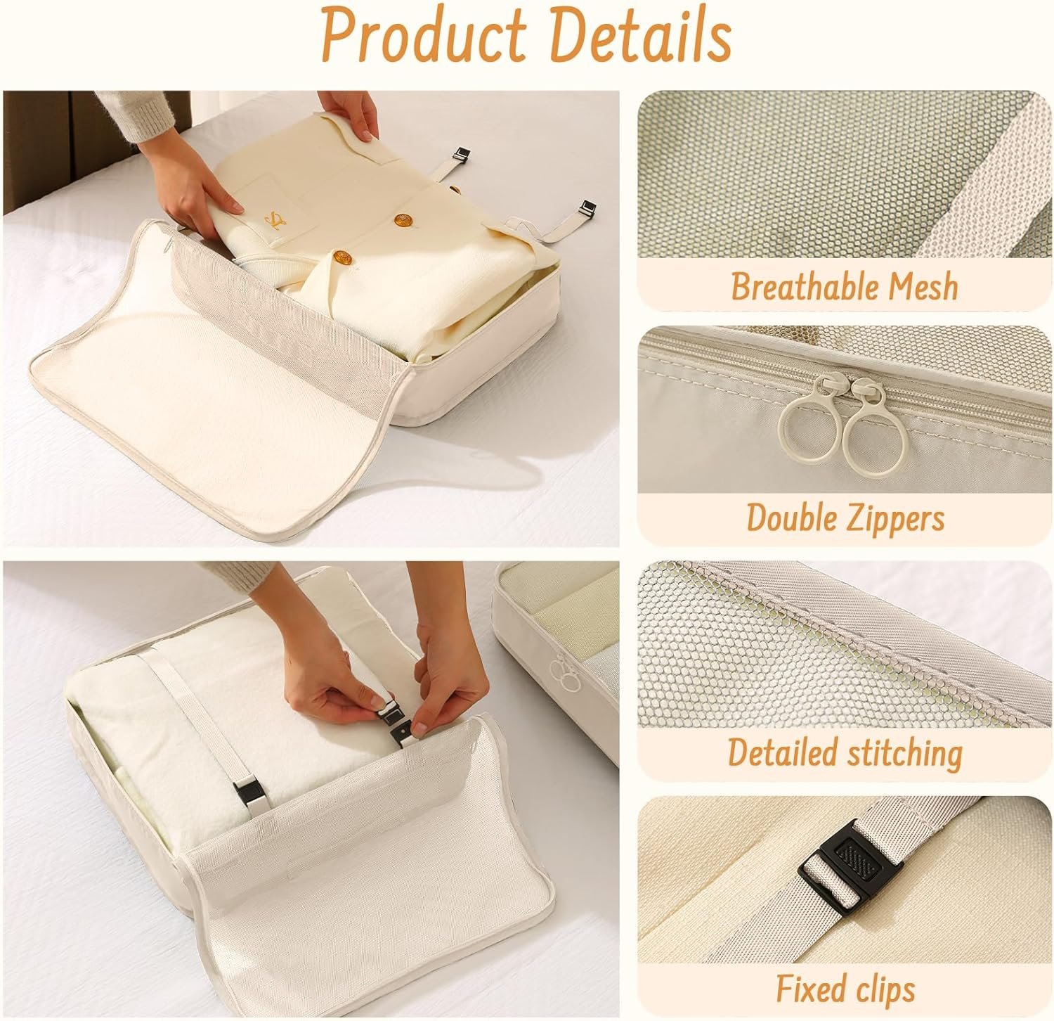 Custom Logo 8 Set Packing Cubes Travel Suitcase Private Label Organizer Luggage Bags Factory Accessories Gifts for Women