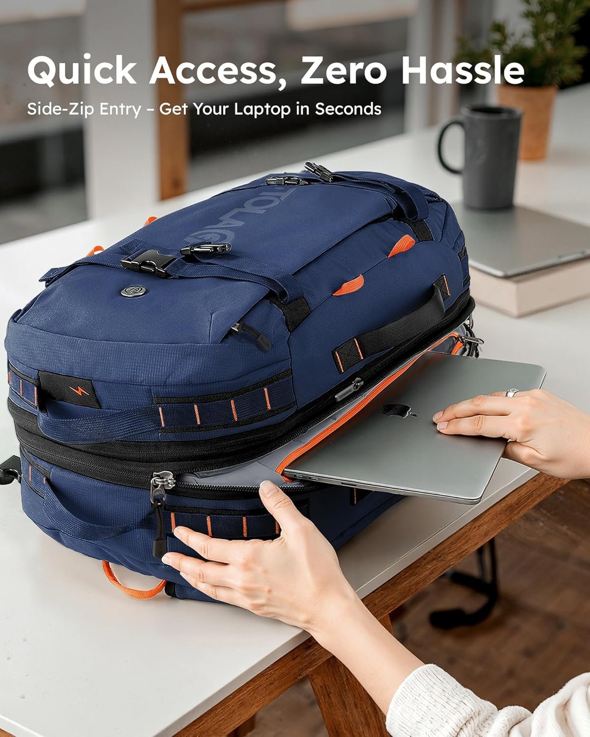 Manufacturer 40L-50L Expandable Travel Backpack for Men and Women Carry On with Wet Dry Compartment Flight Approved Laptop Daypack Fits 15.6