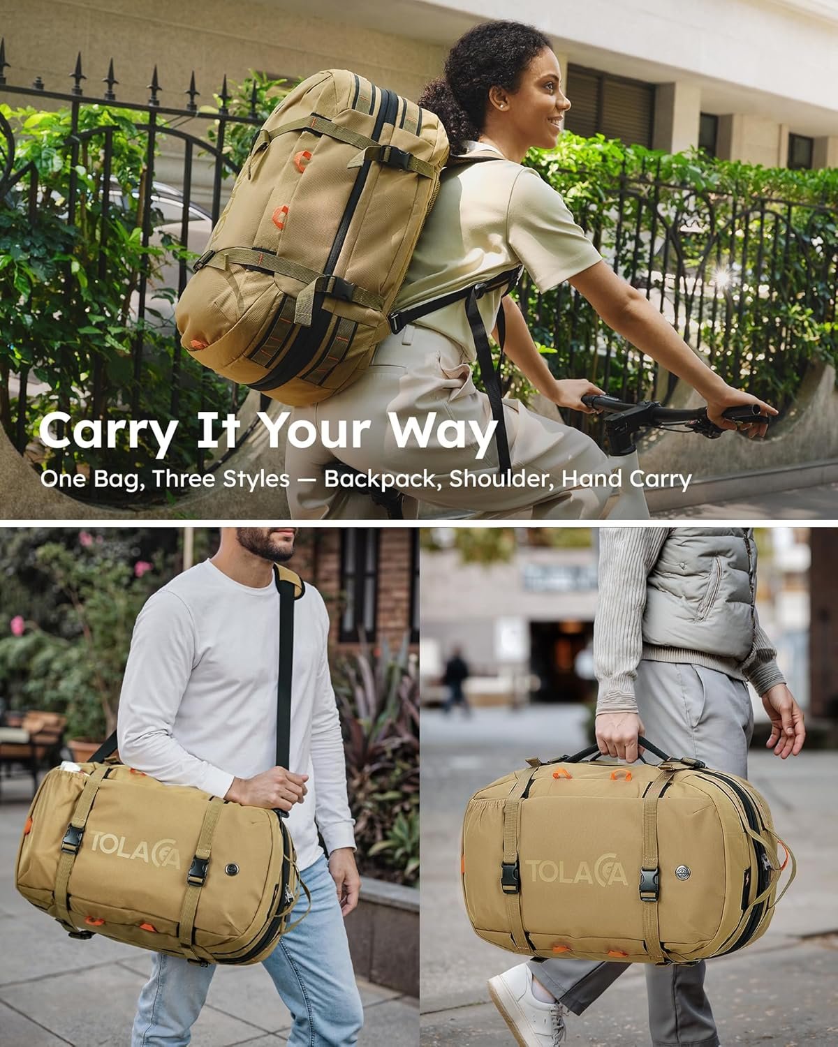 Custom Logo 40L-50L Travel Backpack for Men and Women Carry On with Wet Dry Compartment TSA Approved Laptop Compartment Fits 15.6 Inch Private Label Convertible Expandable Large Rucksack Duffel Bag from Manufacturer for Work Travel